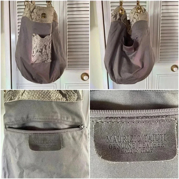 Maurizio Taiuti Genuine Leather Python Shoulder Purse - Picture 12 of 15